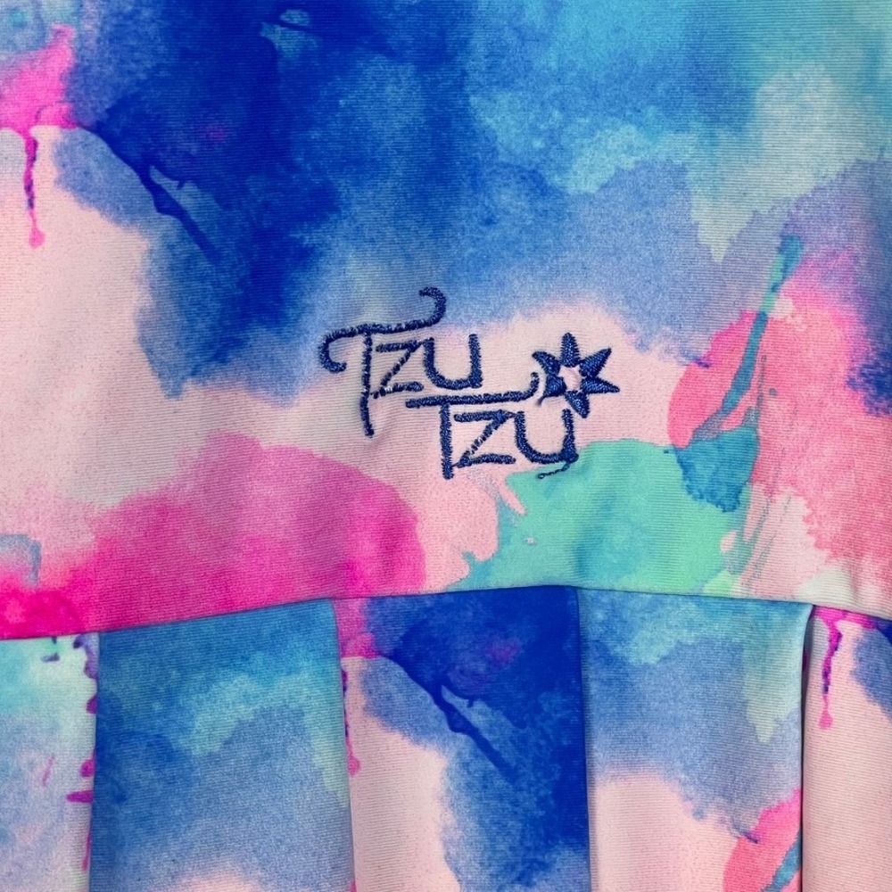 Tzu Tzu‎ Womens Skirt Watercolor Print Pleated Ruffle Athletic Skort Size M - Picture 3 of 9